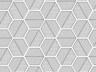 Wall Mural - abstract geometric black and white hipster fashion hexagon pattern