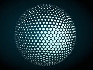 Poster - Dots colorful globe, abstract graphics 
