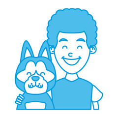 Sticker - Boy with cute dog