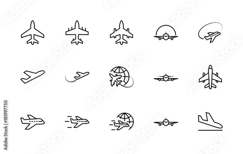 Set of plane vector line icon Fototapet
