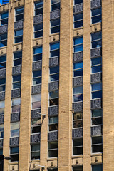 Sticker - Old Brown Brick Building with Black Iron Panels