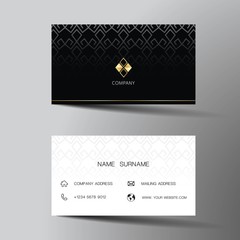 Wall Mural - Modern business card template design. With inspiration from the abstract. Contact card for company. Two sided black and white . Vector illustration. 