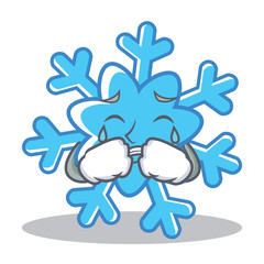 Wall Mural - Crying snowflake character cartoon style