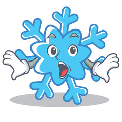 Wall Mural - Surprised snowflake character cartoon style