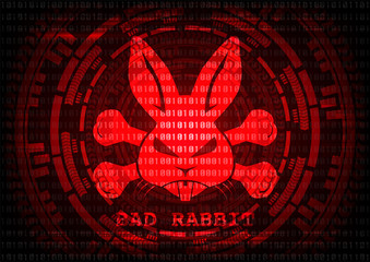 Abstract background Bad rabbit Bad rabbit ransomware malware virus threat. Vector illustration KRACK in wifi cyber security infographic concept.