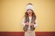 cute little girl with knitted hat