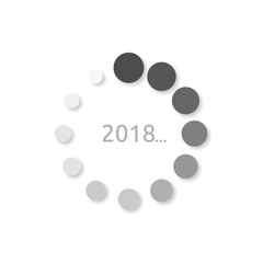 Poster - loading 2018 year with shadow on a white background