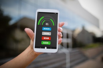 Aufkleber - Composite image of mobile display with memory cleaner