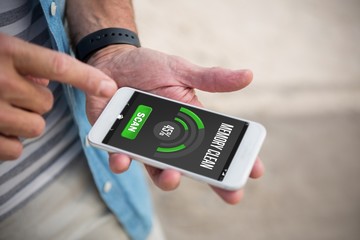 Aufkleber - Composite image of mobile display with memory cleaner