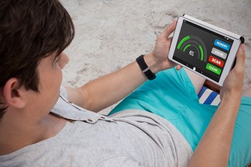 Aufkleber - Composite image of mobile display with memory cleaner
