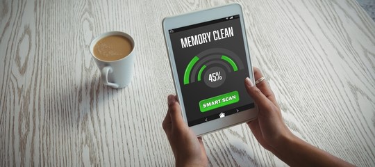 Aufkleber - Composite image of mobile display with memory cleaner
