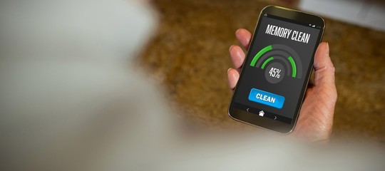 Aufkleber - Composite image of mobile display with memory cleaner