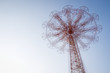 Abstract, multiple-exposure image of derelict tower on coney island boardwalk in New York City