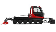 Machine For Clearing The Ski Slopes On A White Isolated Background. 3d Rendering.