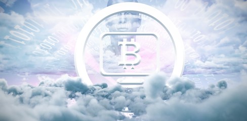 Poster - Composite image of symbol of bitcoin digital cryptocurrency