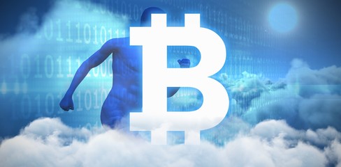 Poster - Composite image of symbol of bitcoin digital cryptocurrency