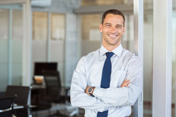 smiling businessman at office
