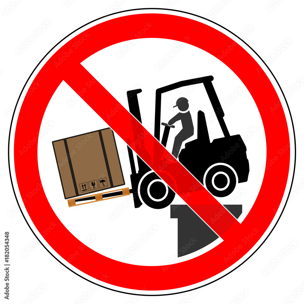 Loading Prohibited fls21 ForkLiftSign fls - srr278 SignRoundRed - german: Laderampe ...