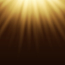 Yellow Light Effect, Sun Rays, Beams On Brown Background.