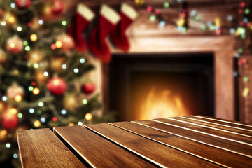 Wall Mural - christmas table and free space