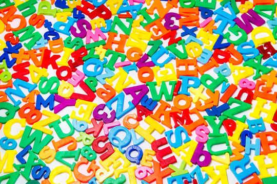 A close up shot of magnetic letters