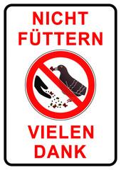 Wall Mural - ks247 Kombi-Schild - Hinweis: Tauben - Nicht Füttern - Vielen Dank - columbidae - do not feed - DIN A1 A2 A3 A4 - Vorlage Plakat - xxl g5668