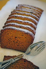 Wall Mural - Sliced sweet pumpkin banana bread loaf