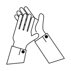 Sticker - hands applauding isolated icon vector illustration design