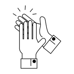 Sticker - hands applauding isolated icon vector illustration design