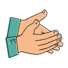 Sticker - hands applauding isolated icon vector illustration design