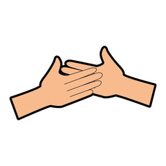 Sticker - hands applauding isolated icon vector illustration design