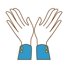 Sticker - hands applauding isolated icon vector illustration design