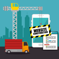 Sticker - website under construction background vector illustration graphic design