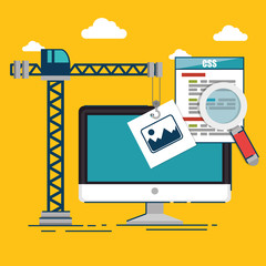 Sticker - website under construction background vector illustration graphic design