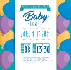 Poster - baby shower invitation card vector illustration graphic design