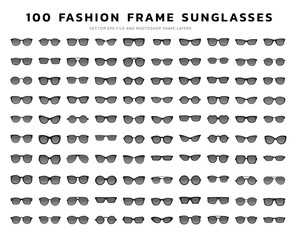 Sunglasses vector icon set