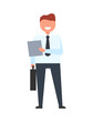 © robu_s - Businessman with Case Icon Vector Illustration