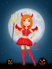 Canvas Print - Devil girl of Halloween