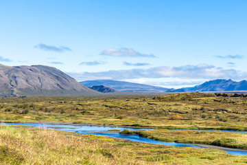 Poster - panorama of valley in Thingvellir national park