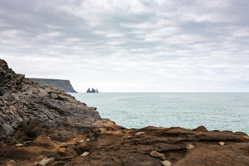 Poster - Atlantic ocean coast near Vik village in autumn