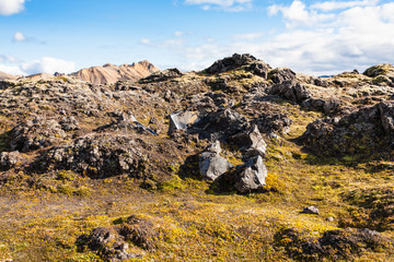 Poster - old rocks at Laugahraun lava field in Iceland