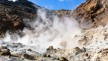 Wall Mural - hot solfatara in Krysuvik area, Iceland