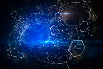 Poster - Glowing digital background