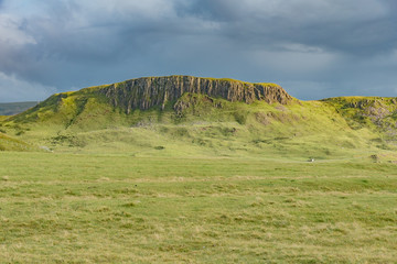 lands between sky and ocean panorama of Scotland in England in summer