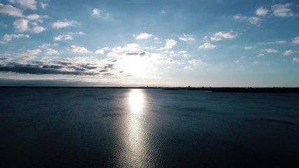 Wall Mural - sea and ocean - early morning aerial view - 4k video