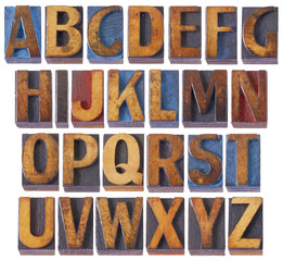 Canvas Print - alphabet set in antique wood type