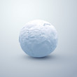 Realistic snowball. Vector seasonal illustration.