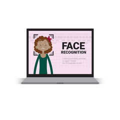 Poster - computer scanning user female face identification technology access control system biometrical recog