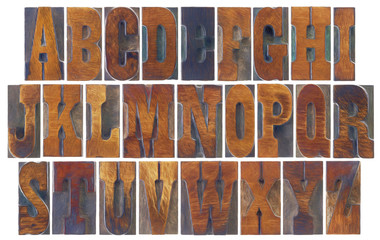 Wall Mural - alphabet set in french clarendon wood type
