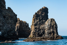 Rock Formations At East Anacapa Island In Channel Islands National Park Off The Coast From Ventura, California.